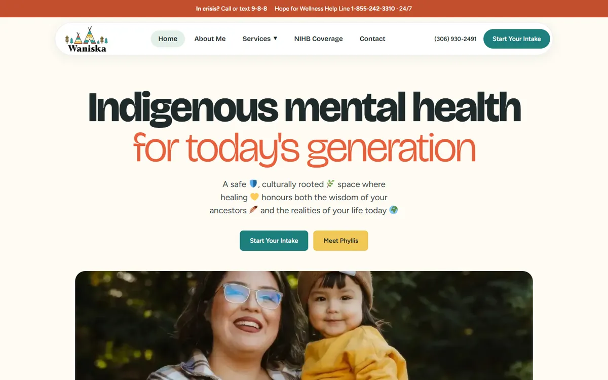 Waniska Therapy website